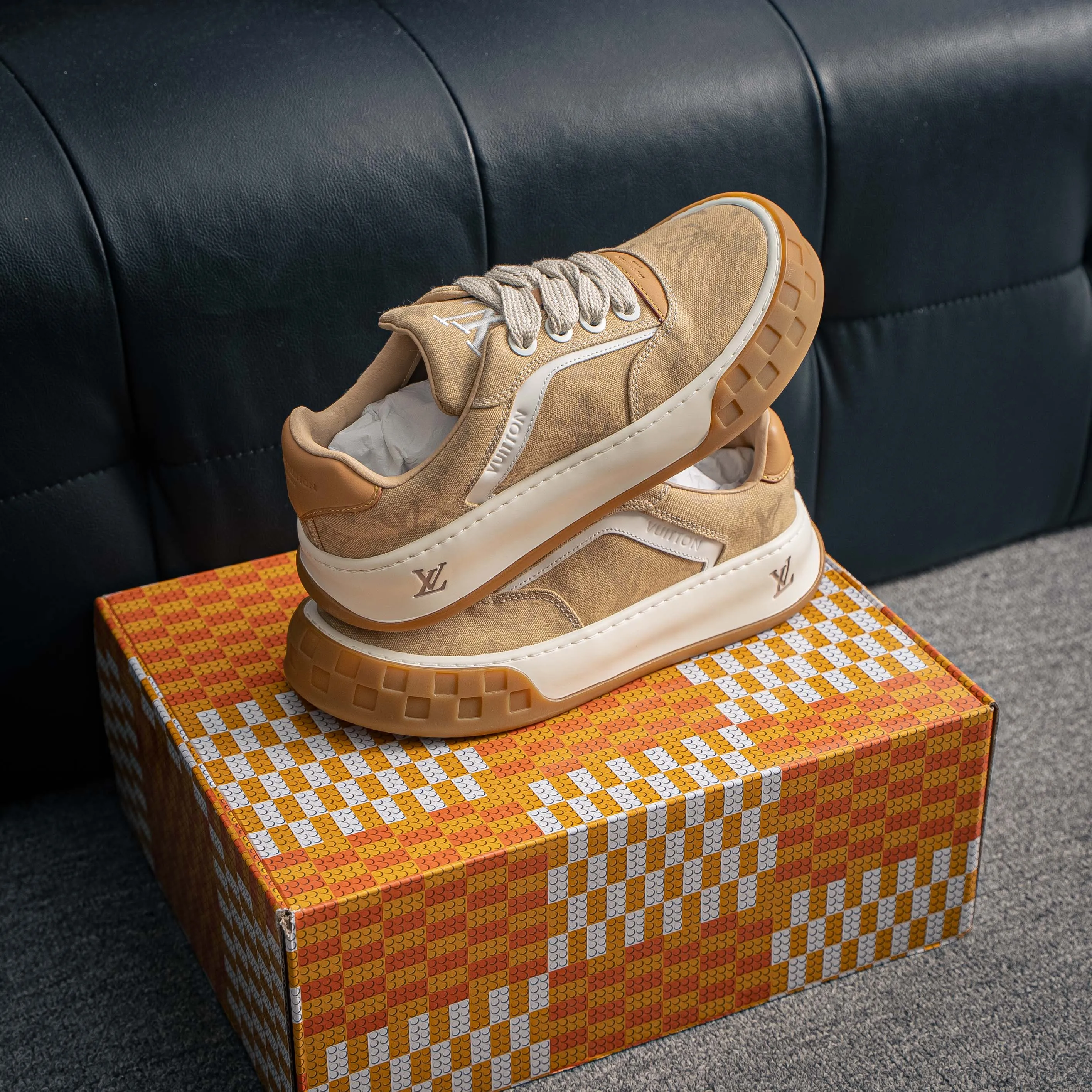 Premium -- LOUIS VUITTON Tilted Series｜2026 LV Tilted Low Sneakers Series Low-Top Retro Skate Shoes Men Shoes｜